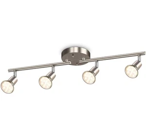 4-Light LED Track Lighting Kit, Flexibly Rotatable Light Heads - Picture 1 of 7