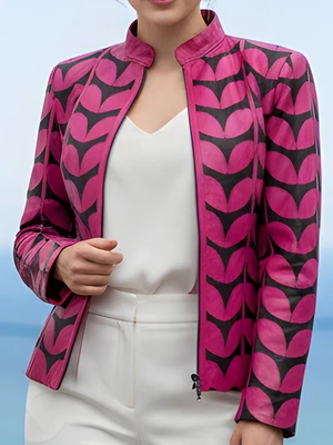 Chaqueta de cuero para mujer Chaqueta de cuero para mujer Cuero para mujer Todos los colores Foto 1 de 4