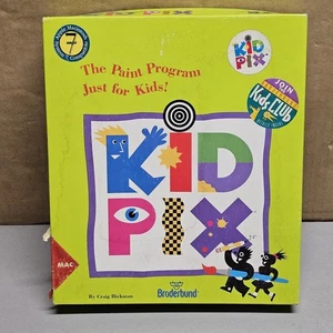 Kid Pix (Macintosh, 1991) Broderbund Complete in Box w/ Disks Manual Stickers –  - Picture 1 of 14