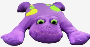 Selten Crown Crafts Frosch Kissen Buddy Plüsch lila grün 27 Zoll Vintage ohne Etikett - Bild 1 von 10