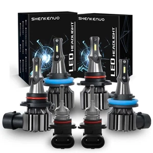 Combo 9005+9006+H11 LED Headlight Kit Fog light Bulbs High Low Beam 6000K White - Bild 1 von 14