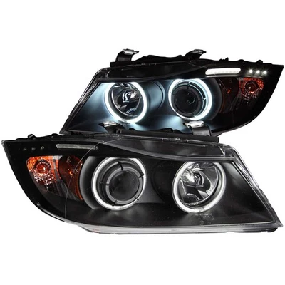 Faros proyectores ANZO para BMW Serie 3 E90-E91 2006-2008 con halo con barra LED Foto 1 de 4