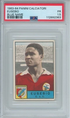 1963/1964 Panini Calciatori EUSEBIO nombre azul PSA 1,5 justo Foto 1 de 2
