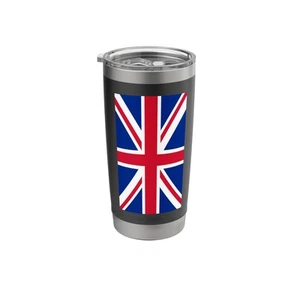 Vaso aislante de acero inoxidable Union Jack, bandera inglesa, bandera británica - Imagen 1 de 7