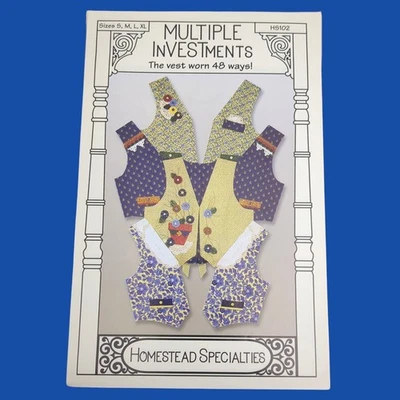 Homestead Specialties Multiple INVESTments Sewing Pattern HS102 S M L XL Uncut - Image 1 of 3