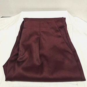 Pantalone raso bordeaux nuovo senza etichette taglia 12 foderato conico tasche laterali un nuovo giorno - Foto 1 di 4