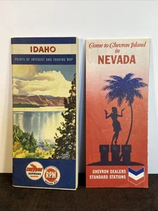 Chevron Supreme-RPM-Chevron Dealers 1949-1969-Idaho-Nevada-Road Map-Vintage - Picture 1 of 12