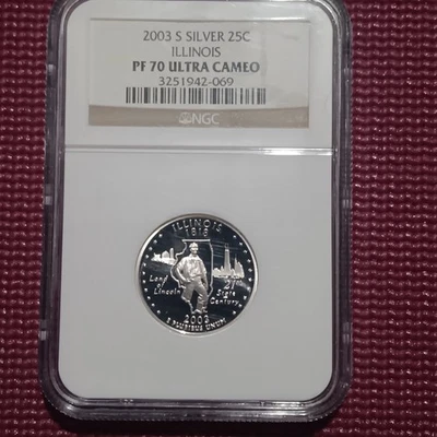2003 S Illinois Silver NGC PF 70 UCAM - Image 1 of 2
