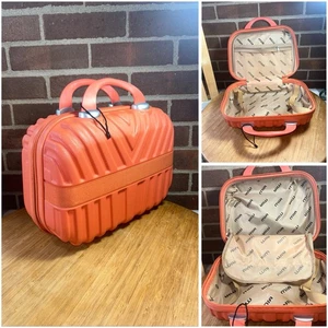 MIR Reiseetui Kosmetiktasche Hartschale koralle pink orange mit doppeltem Tragegriff - Bild 1 von 8