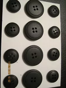 1 Juego JONES NY DISEÑADOR ABRIGO BOTÓN Blazer adornos 24/32 4 H Negro Oduco 12 PIEZAS - Imagen 1 de 1