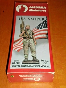 S8-F59 Us Sniper c 2003 Andrea Miniatures 90mm Metal Model New! - Picture 1 of 1