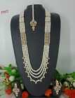 Indian Bollywood Jewelry Earrings Ethnic Kundan Necklace Bridal Gold Plated Set