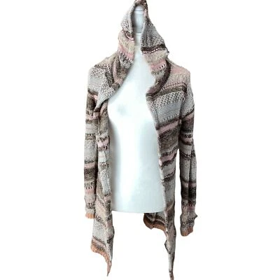 Cardigã suéter túnica American Rag mistura de lã aberto longline médio - Imagem 1 de 4