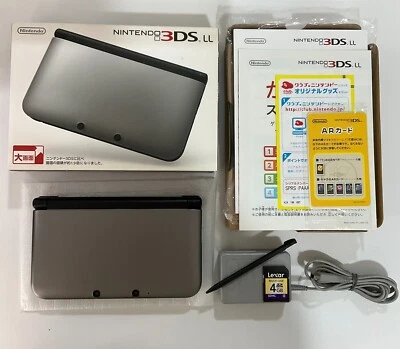 Nintendo 3DS LL XL console Silver with Charger/Stylus/SDcard  Japanese version - Image 1 of 4