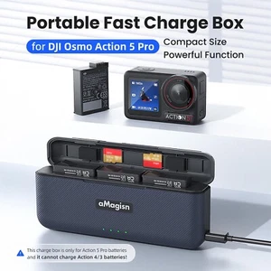 Battery Fast Charging Box with Battery For DJI Osmo Action 5 Pro - Picture 1 of 25
