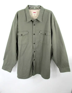 LEVI'S Shacket Sherpa Camisa Forrada de Vellón Hombres XXXL Verde Oliva Ropa de Trabajo Caza Peces - Imagen 1 de 15