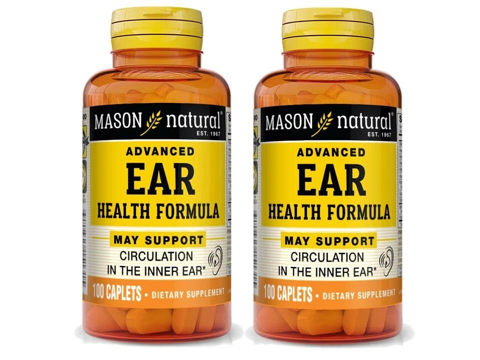 2 X 100 = 200 Mason Natural Advanced Ear Health Formula Bioflavonoids Plus - Imagem 1 de 4