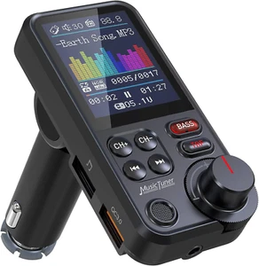 Nulaxy Bluetooth Adapter Auto, Starkes Mikrofon FM Transmitter Auto Bluetooth Mi - Bild 1 von 7