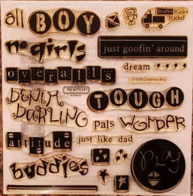 Selos de acrílico transparente Close To My Heart infância menino D1038 - Imagem 1 de 2