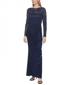 Jessica Howard 10 Women's Long Long Sleeve Halter Maxi Dress k172 - Picture 1 of 4