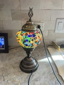 Handmade Stained Glass Mosaic Projection Lamp Turkish Moroccan For Home Decor - Picture 1 of 10