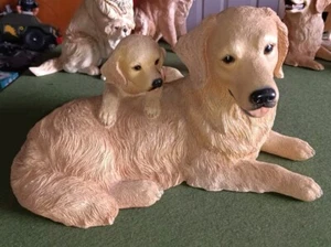 Danbury Mint Me And Mum Golden Retriever 12in Long - Picture 1 of 6