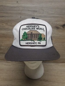 Hershey's Chocolate World Hershey, PA De colección Parche a Presión Sombrero Gorra Marrón Años 80 - Imagen 1 de 17