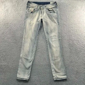 Diesel Clush Womens Jeans 28(30x29) Blue Slim Jeans Italy Distressed Low Rise - Picture 1 of 20