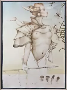 🔥 Fine Vintage Modern Magic Realism Fantasy Surrealist Lithograph, PARKES 1988 - Picture 1 of 24