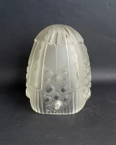 Ancien globe tulipe lampe a poser verre moulé pressé art deco GEORGES LELEU 1930 - Imagen 1 de 24