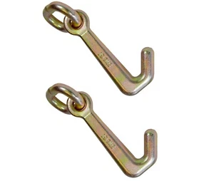Paquete de 2 ganchos mini J de remolque de alta resistencia G70 para remolque de carros grúa grúa camión de remolque - Imagen 1 de 7