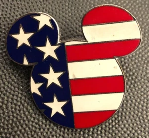 Prendedor Disney 8447 Bandera Americana Estados Unidos Patriótico 4 de Julio Estrellas Rayas Epcot *5 - Imagen 1 de 4