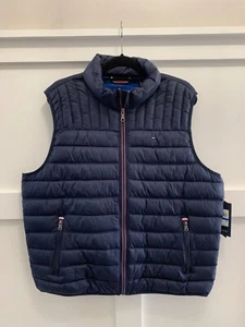 Tommy Hilfiger Men's Size XL Navy Solid Quilted Lightweight Puffer Vest NWT $150 - Picture 1 of 7