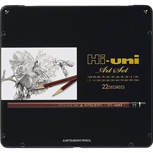 MITSUBISHI pencil Hi-uni Art Set 22 Pièces HUAS 10H - 10B Le Plus Haut Grade F/S