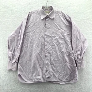 John W. Nordstrom Dress Shirt Mens 17 XL Purple Button-Up Top Long Sleeve Solid - Picture 1 of 14