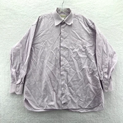 Camisa de vestir John W. Nordstrom para hombre 17 XL púrpura con botones manga larga lisa Foto 1 de 4