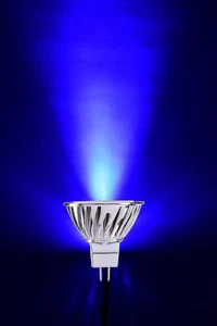 LED COLOR MR16 LANDSCAPE 5W (GU5.3) 12V SPOT BLUE (DEEP RICH COLORED)BULB - Picture 1 of 4