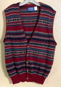 Vintage USA Pendleton 100% Virgin Wool Fair Isle Sweater Vest Men’s L - Aladdin - Picture 1 of 4