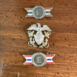 Lote Militar Anchor Eagle PIN “E” Homefront de Plata Esterlina Ejército Marina de los Estados Unidos - Imagen 1 de 5