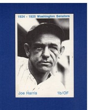 1924-1925 Washington Senators: JOE HARRIS (1975 TCMA commemorative card)