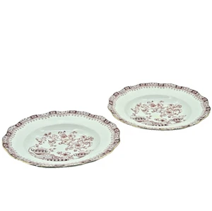 2 x Seltmann Weiden China Rot Theresia Suppenteller Teller ca. 22,5 x 4 cm - Picture 1 of 3