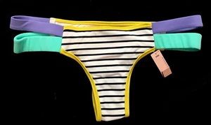 Victoria's Secret NEW Happy Stripe Double Banded Itsy Bikini Bottom NWT Large - Picture 1 of 5