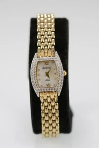 Armitron Watch Women Rhinestone Gold Stainless Steel Water Re Battery MOP Quartz - Picture 1 of 6