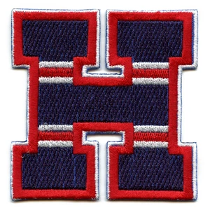 City Of Houston Navy/Red "H" Logo Football Jersey Parody Embroidered Iron On Pat - Picture 1 of 2