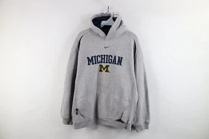 Vtg Nike Boys L Travis Scott Center Swoosh University of Michigan Hoodie Gray - Picture 1 of 15