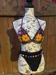 Mexican Embroidered Bikini, Handcrafted Bikini, Mexico Bikini, Womens Bikini - Picture 1 of 9