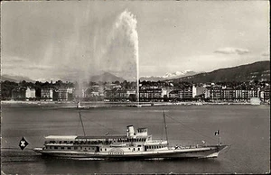 Barcos ~ 1950/60 Foto postal barco personas barco de pasajeros LAUSANA en Ginebra Ginebra Ginebra - Imagen 1 de 2