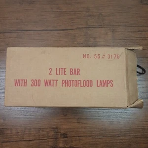 Vintage Two Light Bar 300 Watt Photo Lamps Double Light Bar Tested! - Picture 1 of 12