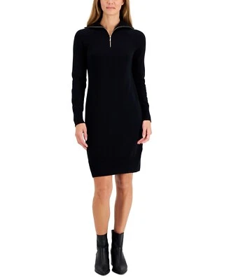 Vestido suéter negro profundo Charter Club para mujer 1/2 cremallera talla XXL Foto 1 de 3