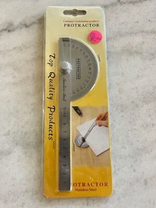 SAE Stainless Steel 180 degree Protractor Angle Finder Rotary Measuring Ruler - Picture 1 of 1